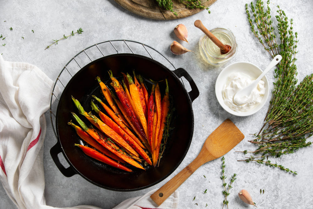 Image of Garlic Honey Glazed Roasted Carrots with Thyme